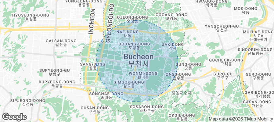 Bucheon Airbnb map